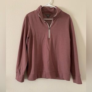 Eddie Bauer Men's Burgundy Zip-Up Sweater